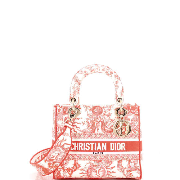 Christian Dior Handbags - Christian Dior Medium Lady D-Lite Bag Embroidered Canvas